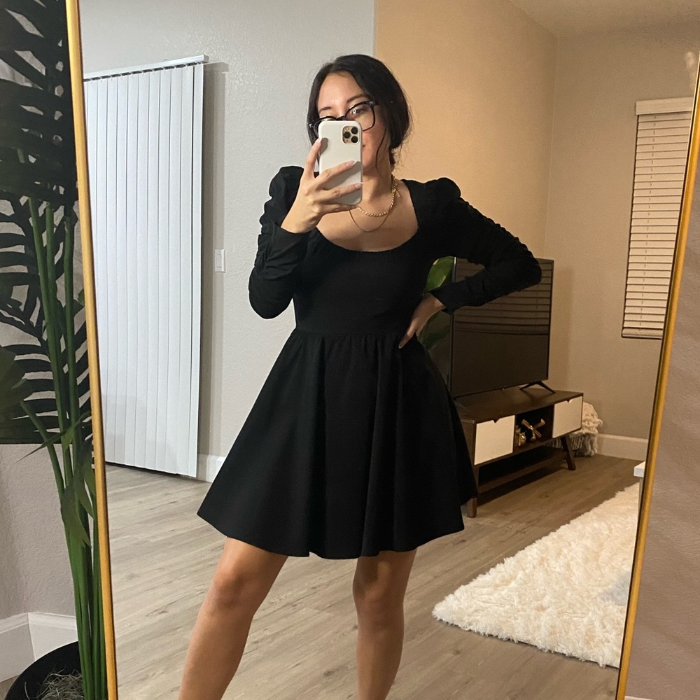 Topshop puff sleeve dress